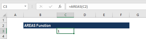 AREAS Function In Excel The Of Areas That Are Referenced