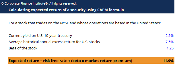 CAPM Formula Template Screenshot