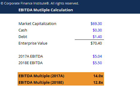 EBITDA Multiple Template Screenshot
