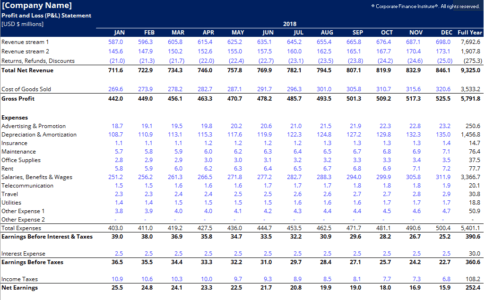 Profit and Loss Template - Free Download