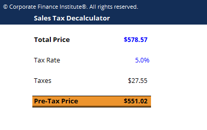 00586 Sales Tax decalculator