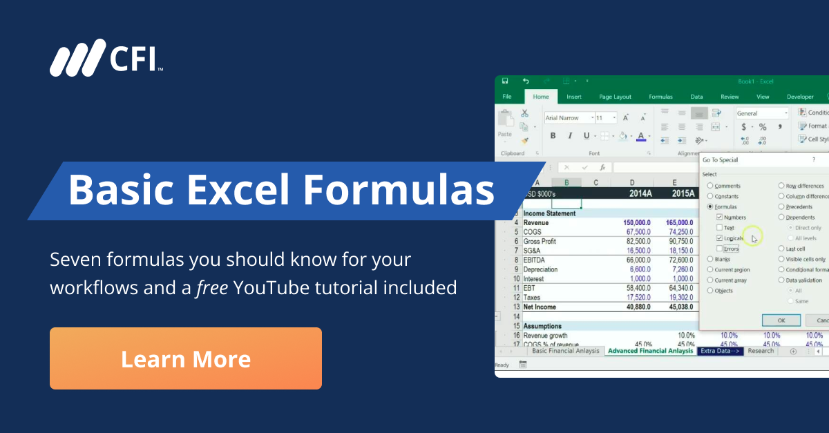 Basic Excel Formulas - List of Important Formulas for Beginners