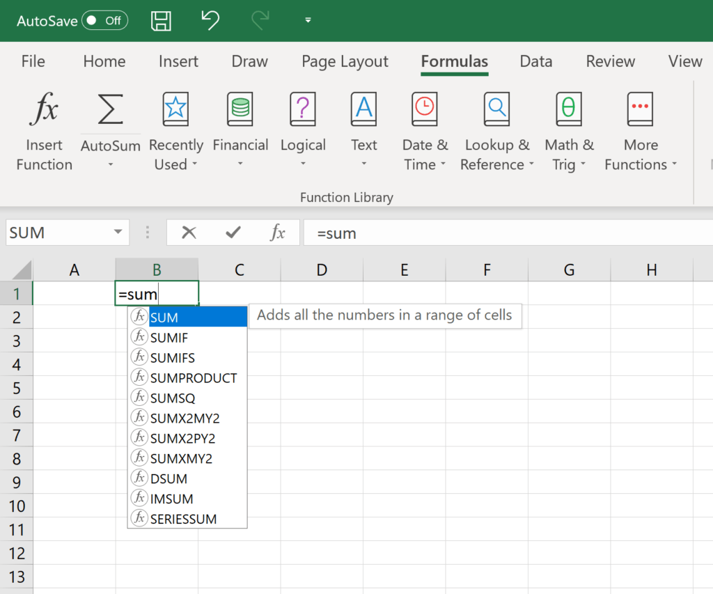 types of statistical calculations excel