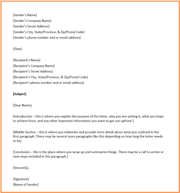 External Letter Format Business Letter Format - Overview, Structure and Example