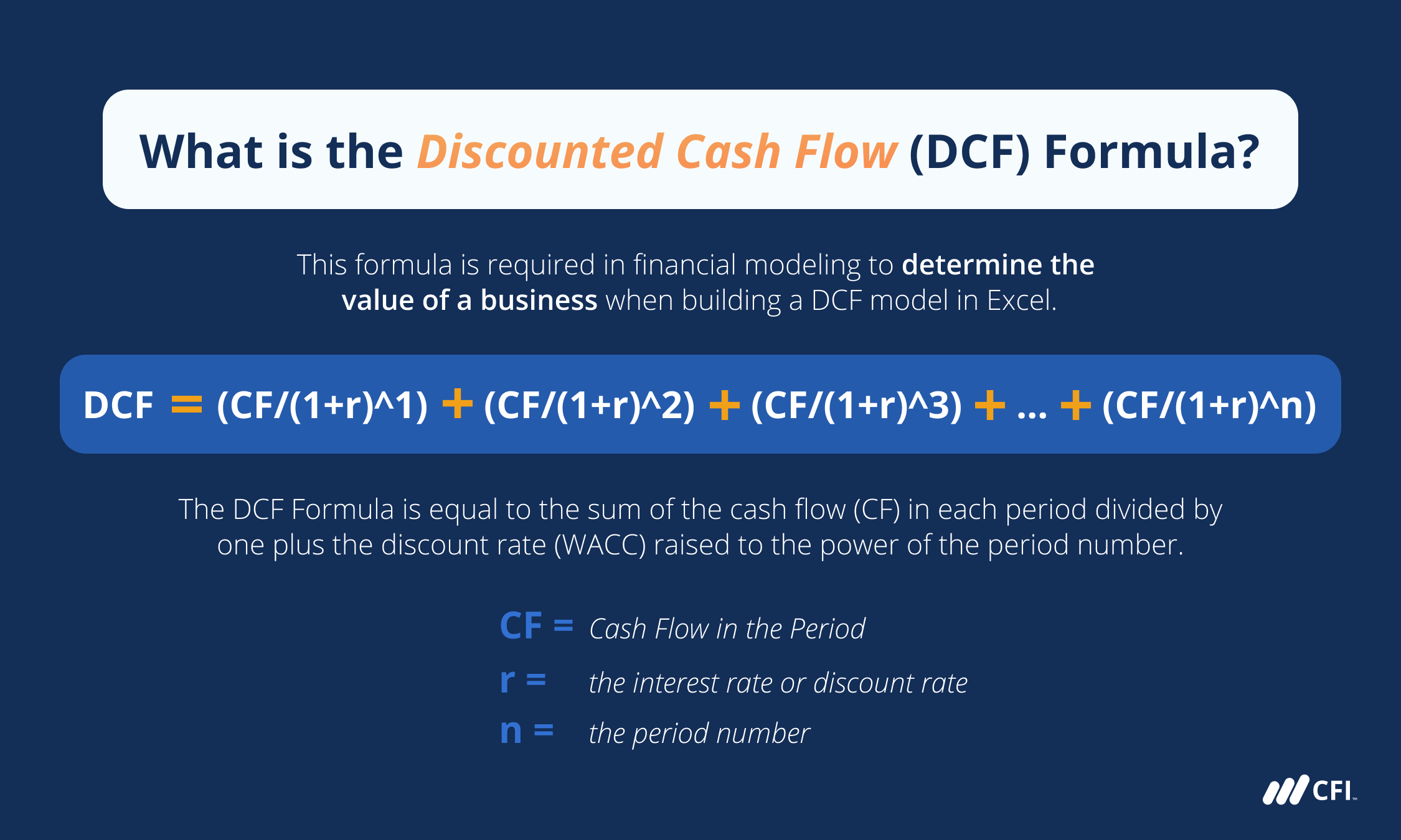 impliciet gelijktijdig oortelefoon Discounted Cash Flow DCF Formula - Calculate NPV | CFI