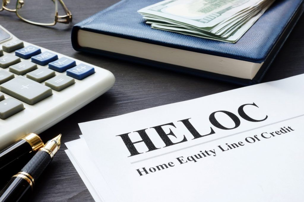 HELOC documents on table