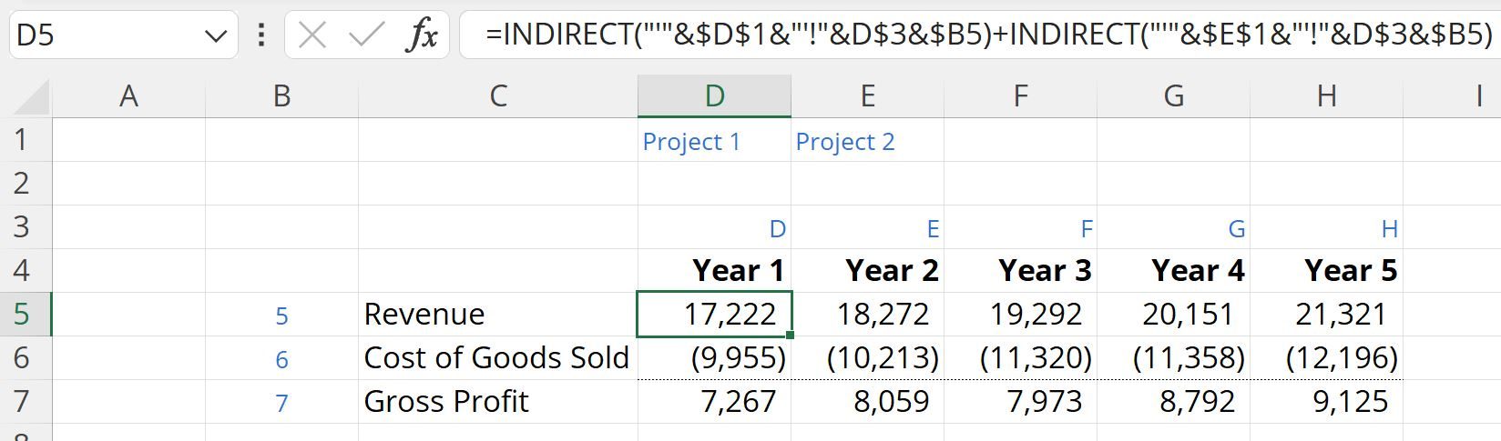 Excel INDIRECT Function Formula Example How to Use INDIRECT