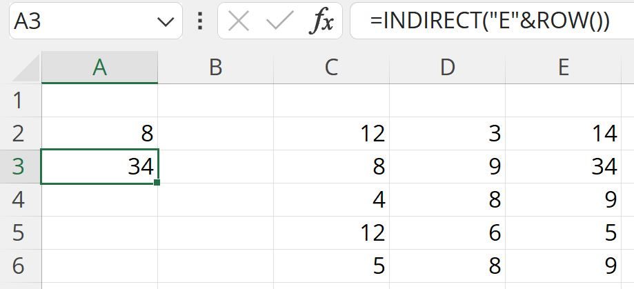 Excel INDIRECT Function Formula Example How to Use INDIRECT