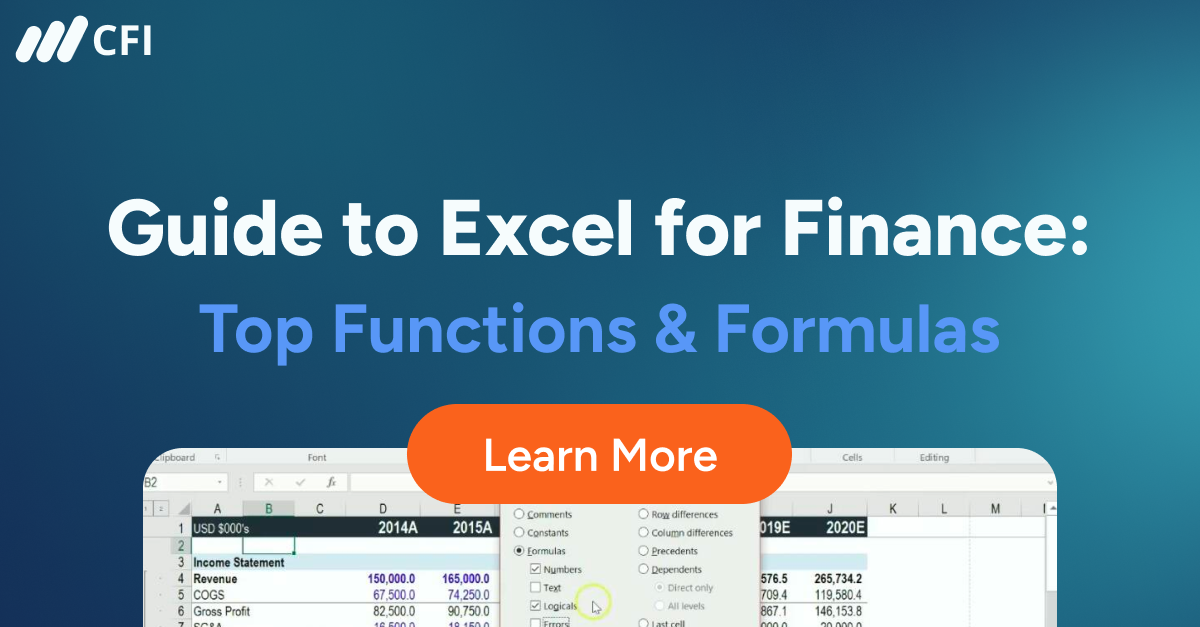 Excel For Finance - Top 10 Formulas And Functions