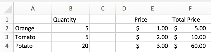 excel shortcut keys example 1