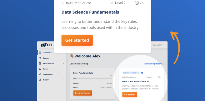 Screenshot of course recommendations feature