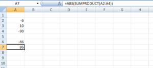 Absolute Function SUMPRODUCT 1