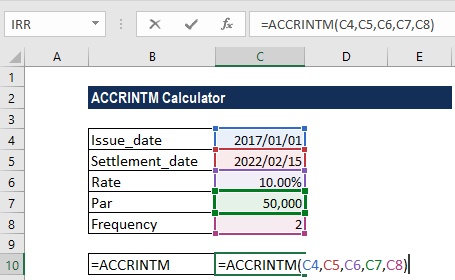ACCRINTM Function - Example 1