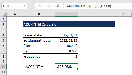 ACCRINTM Function - Example 1a