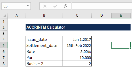 ACCRINTM Function - Example 2