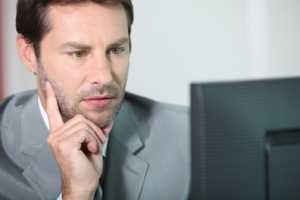 Actuary - an actuary has his computer