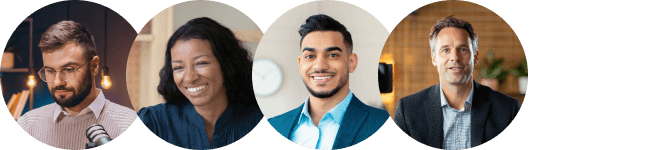 Headshots of finance professional, blogger, career coach, and content creator promoting the CFI finance affiliate program