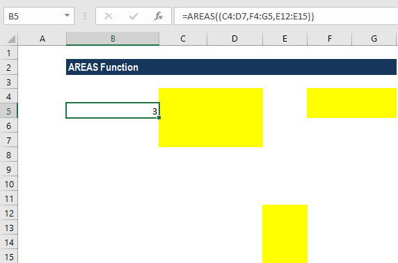 AREAS Function - Example 2