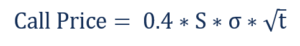 Call Price - Formula