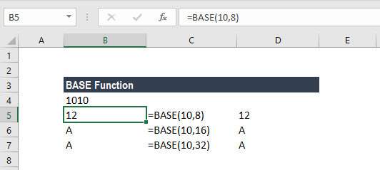 BASE Function - Example 1a