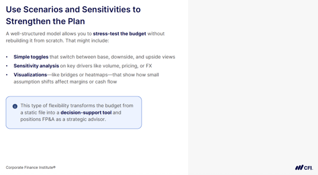 Build Risk Into Budgets - Use Scenarios and Sensitivities ro Strengthen the Plan