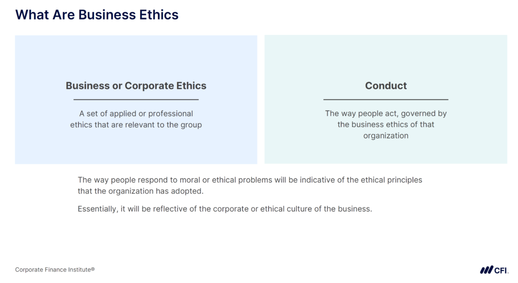 Business Ethics in Finance - What are Business Ethics