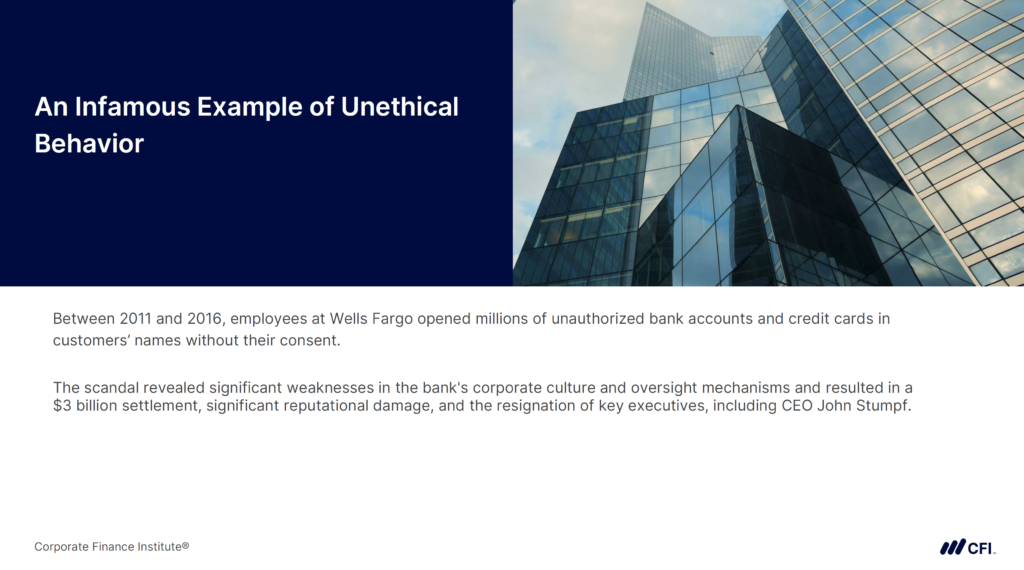 Business Ethics in Finance - An Infamous Example of Unethical Behavior