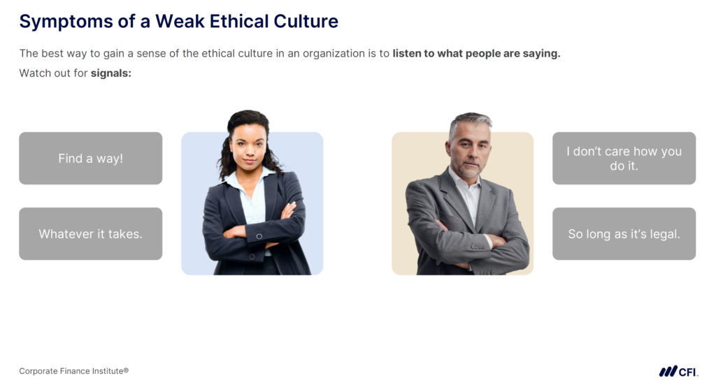 Symptoms of a Weak Ethical Culture