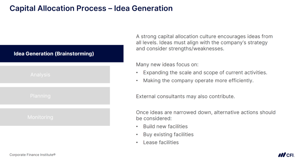 Capital Allocation Process - Idea Generation