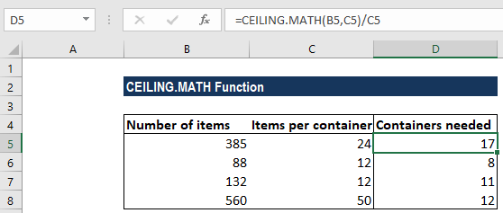 CEILING.MATH Function - Example 2b