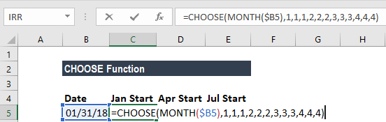 CHOOSE Function - Example 1