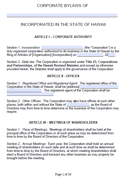 Company Bylaws Overview Components And Changes