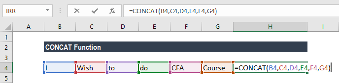 CONCAT Function - Example A
