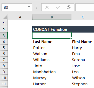 CONCAT Function - Example 1