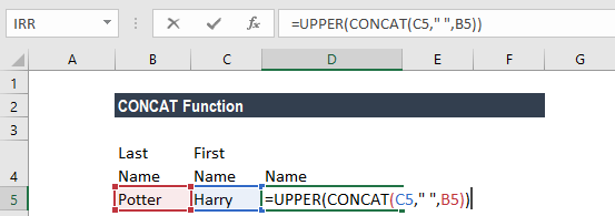 CONCAT Function - Example 2