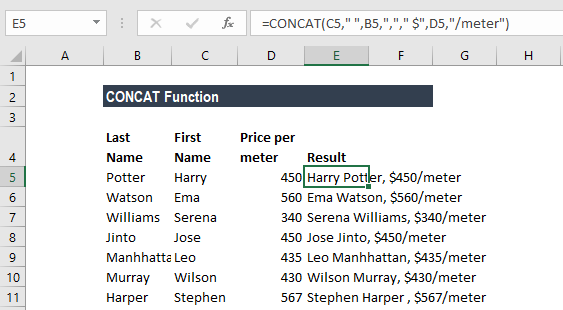CONCAT Function - Example 3b