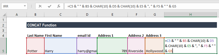 CONCAT Function - Example 4