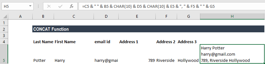 CONCAT Function - Example 4a
