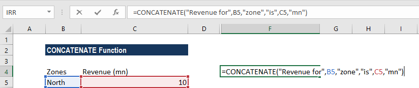 CONCATENATE Function - Example 1a