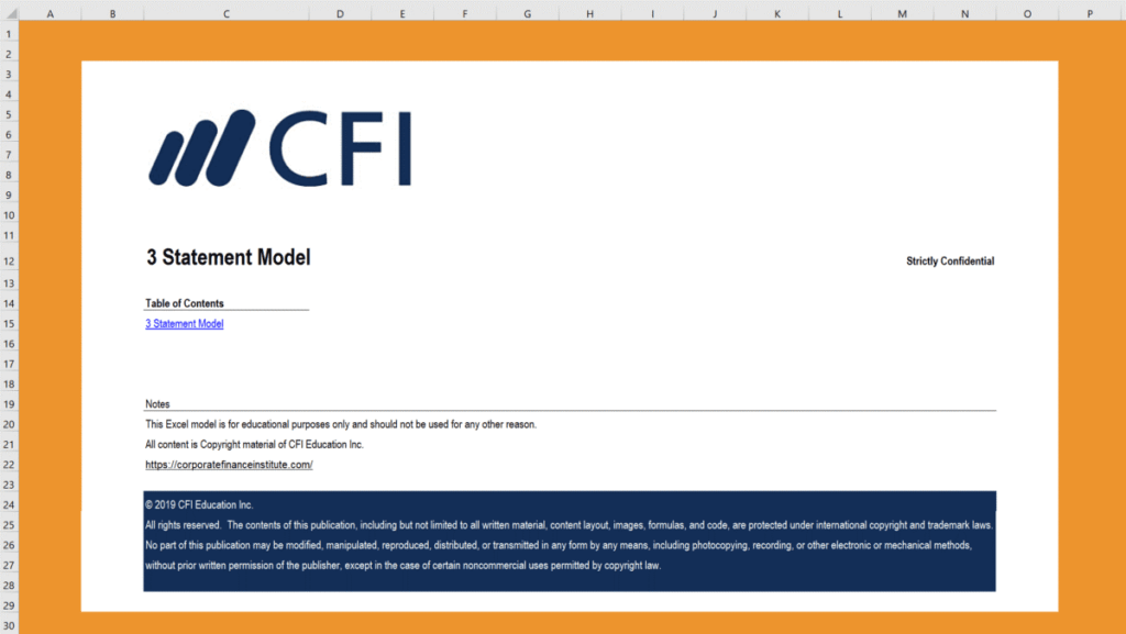 Cool Excel Spreadsheets - Workbook Cover Page