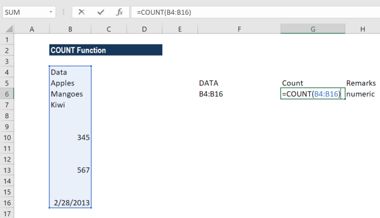 COUNT Function - Formula, Examples, How to Use COUNT