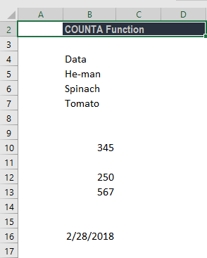 Excel Countif Not Blank Counta Function Formula Examples