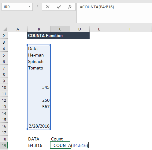 Excel Countif Not Blank Counta Function Formula Examples