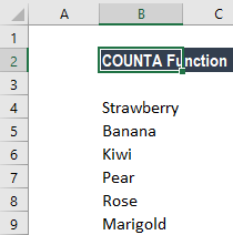 COUNTA Function - Formula, Example, Use, Sample