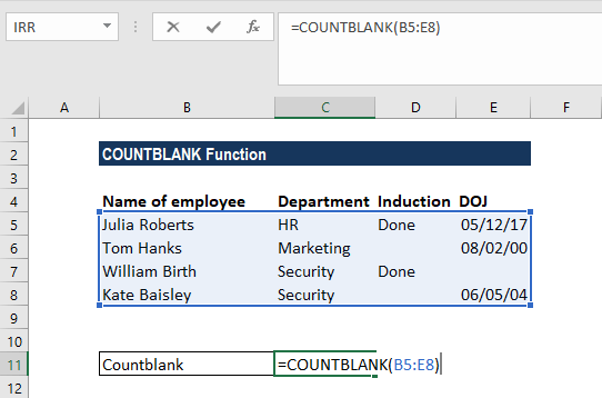 COUNT and COUNTA Functions in Excel