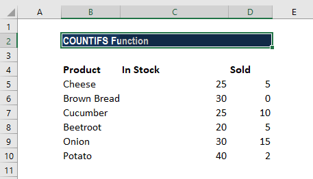 Countifs Function Formula Example Count Multiple Criteria