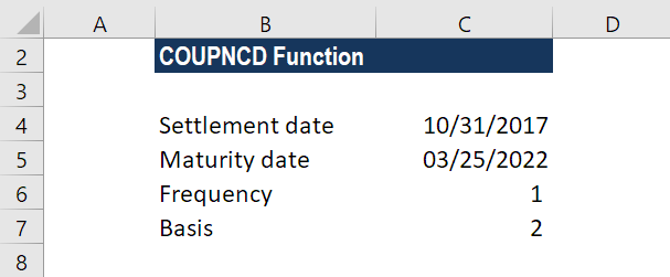 COUPDNCD Function - Example 2