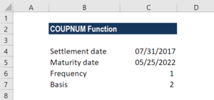 COUPNUM Function - Example 2