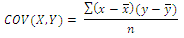 COVARIANCE Formula