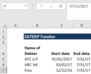 DATEDIF Function - Formula, Examples, How to Use DATEDIF